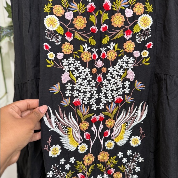 Anthropologie Samant Chauman | Embroidered Floral Maxi Dress sz 8 - Picture 2 of 7